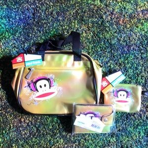 Gold Paul Frank Purse with Wallet and Coin Purse